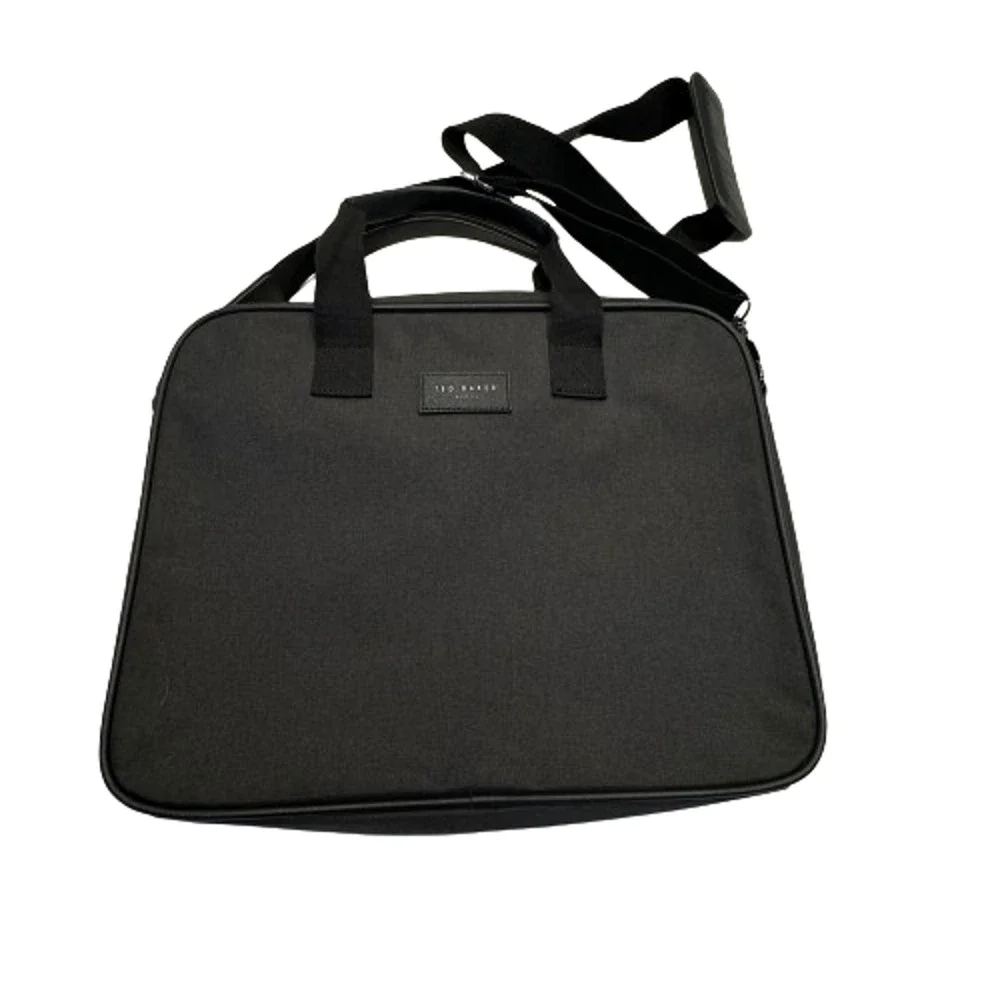 Ted Baker London Seter Document Bag OS Charcoal Nylon Crossbody Laptop Briefcase